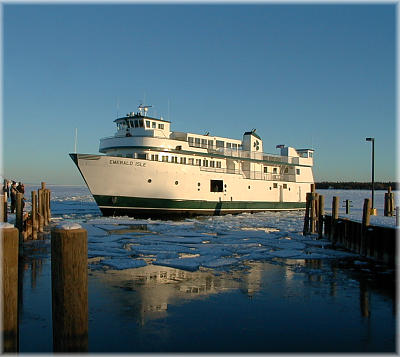 The Emerald Isle Turns to enter her slip