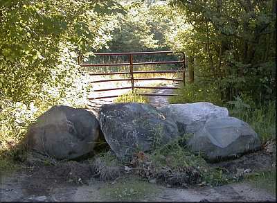gate and rocks